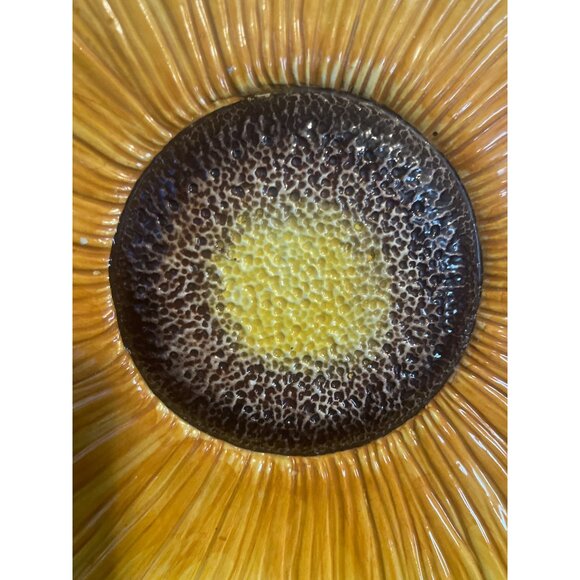 Sunflower Ceramic Decorative Plate Made In ITALY Serving Pottery 10" Diameter - Picture 3 of 11